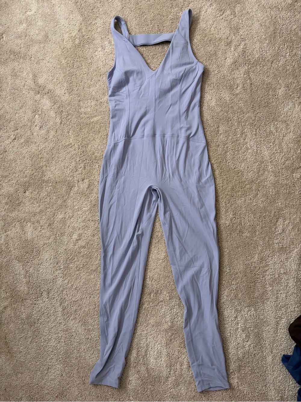 Free People Lavender V‑Neck Sleeveless Jumpsuit
